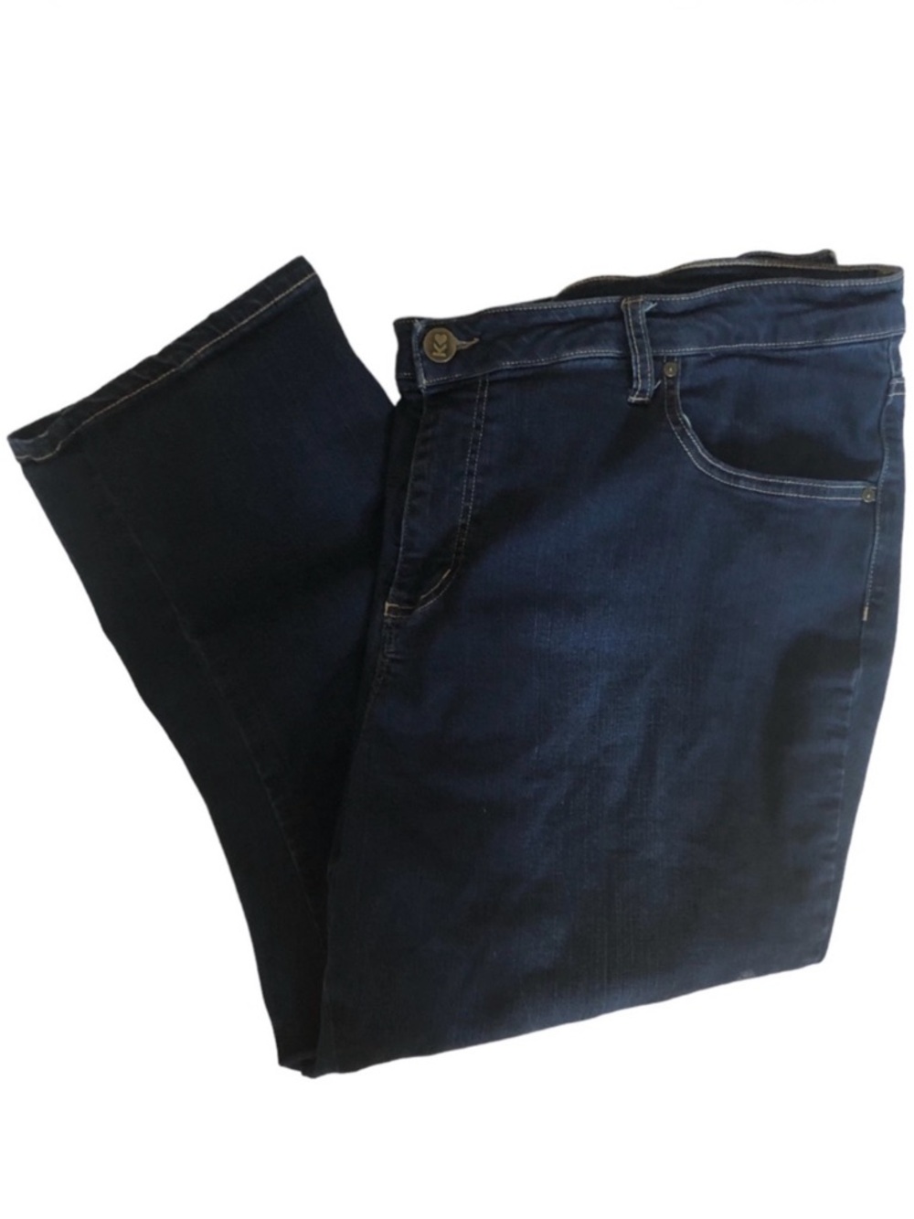 Belle by Kim Gravel Cropped TripleLuxe Denim Straight Leg Jeans Size 22W